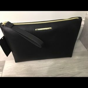 Sold - Steve Madden Black Crosshatch Weekend Pouch